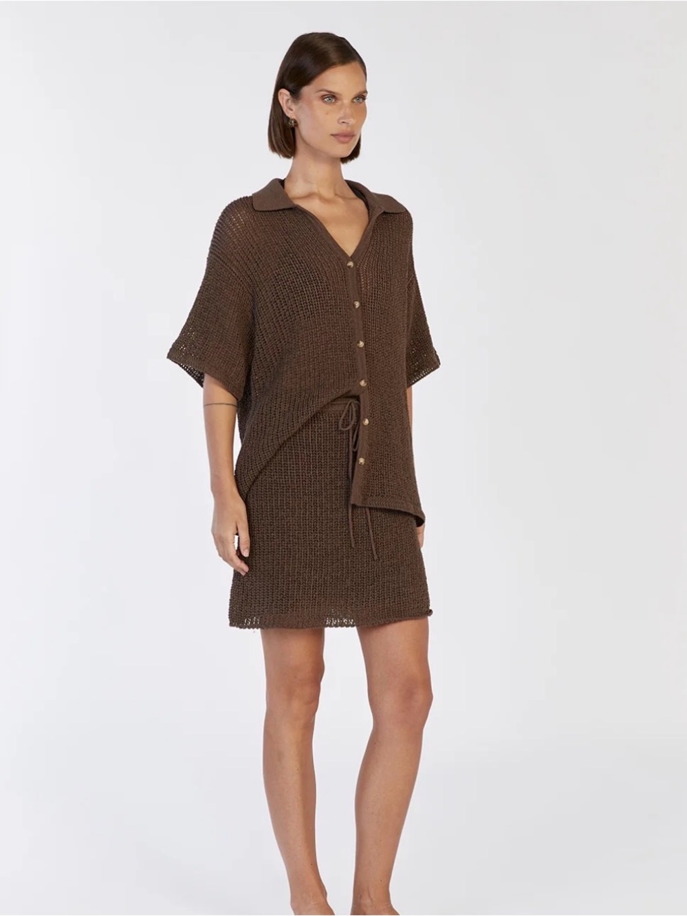 Dissh Margot Set - Shirt (NWT) and Skirt - Brown